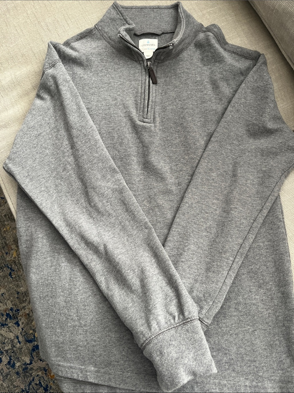 JCrew (Crewcuts) Boy’s Heather Gray Quarter-Zip Pullover